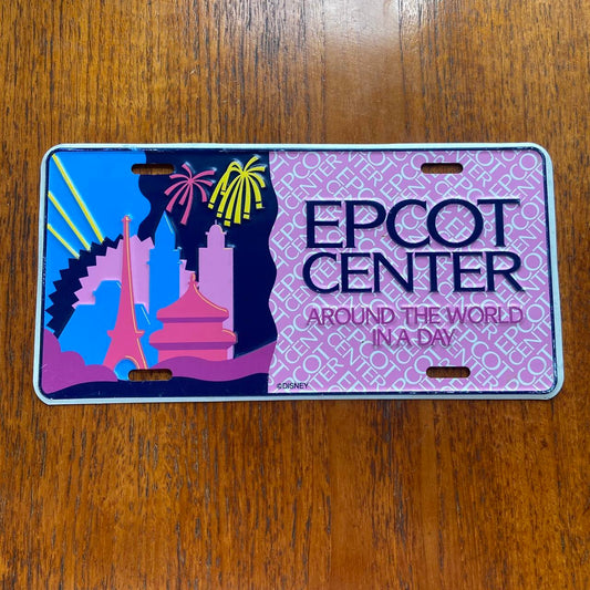 Vintage 90s USA Disney Epcot Center theme park promotional American license plate