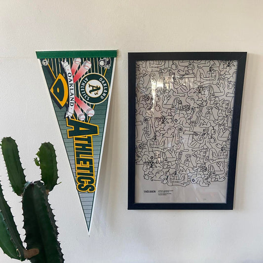 Vintage 90s USA Oakland A’s Athletics Major League Baseball MLB felt pennant