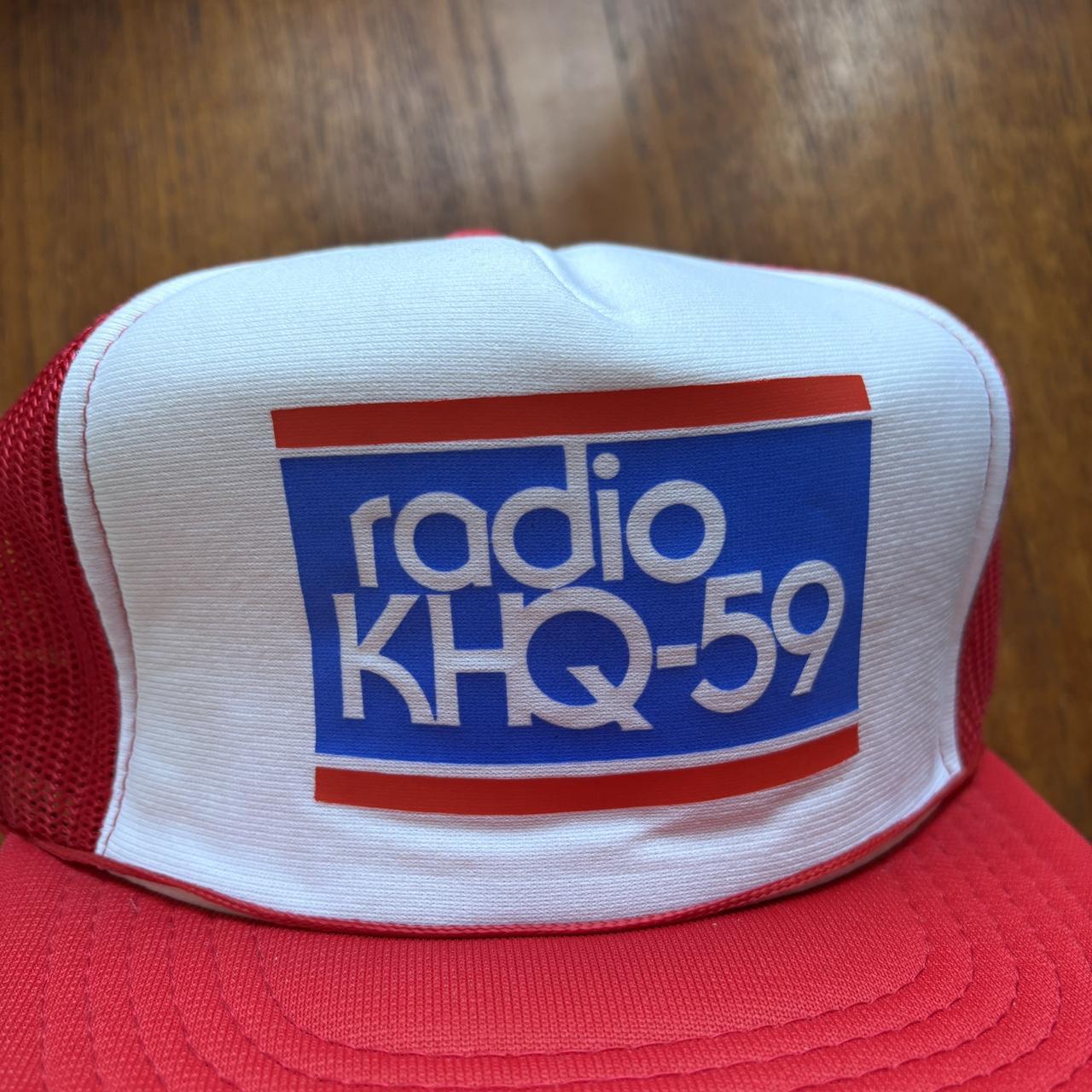 Vintage 90s USA radio KHQ-59 Spokane Washington graphic trucker cap