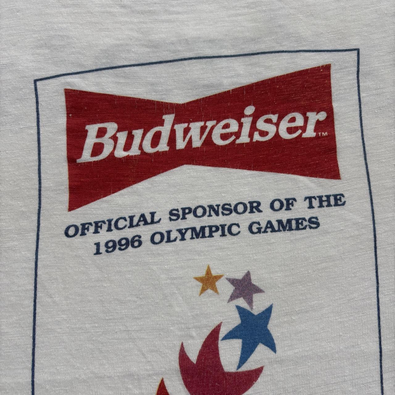 Vintage 90s USA Budweiser beer Atlanta Olympics summer games athletics t-shirt