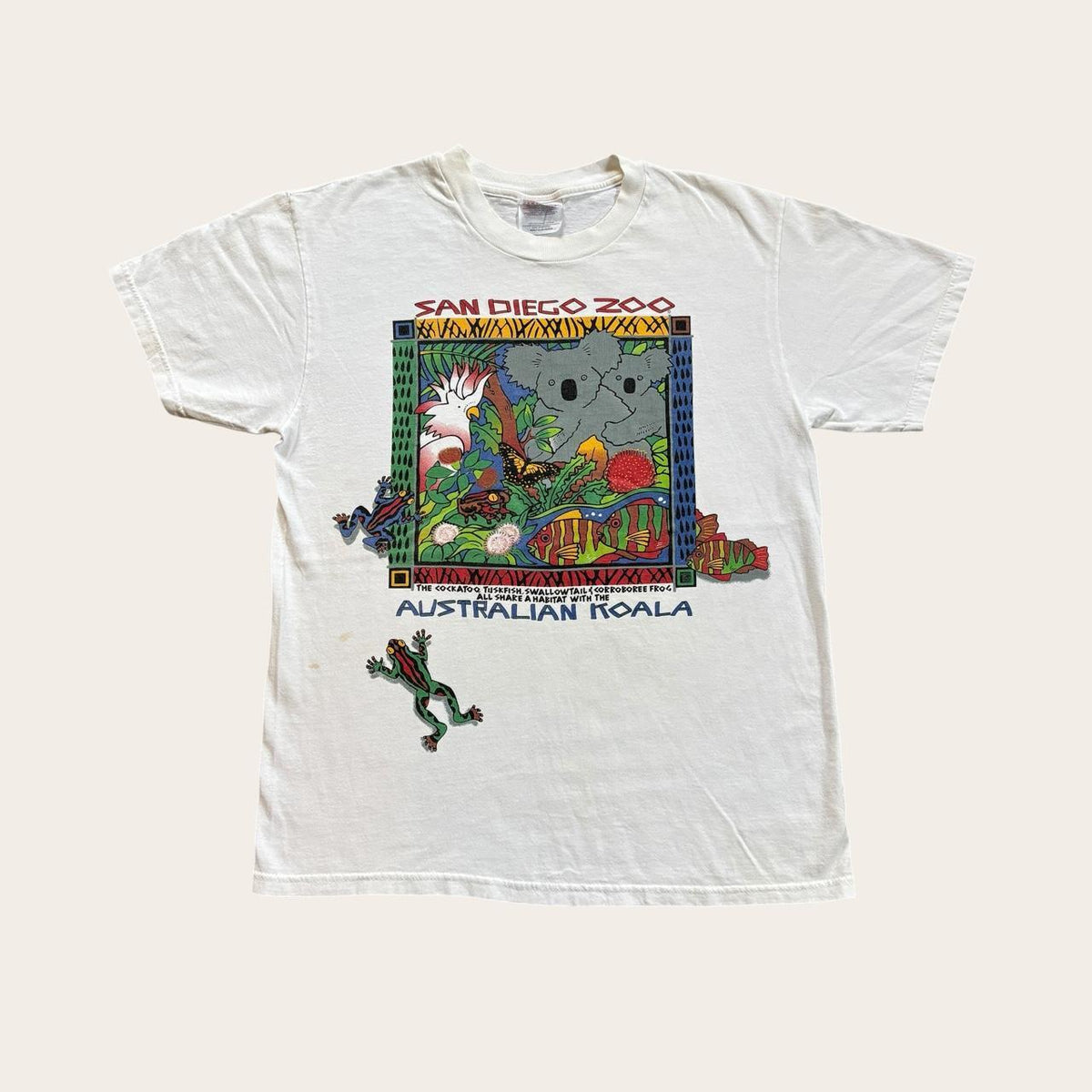 Vintage 90s USA San Diego Zoo Australian Koala nature wildlife t-shirt