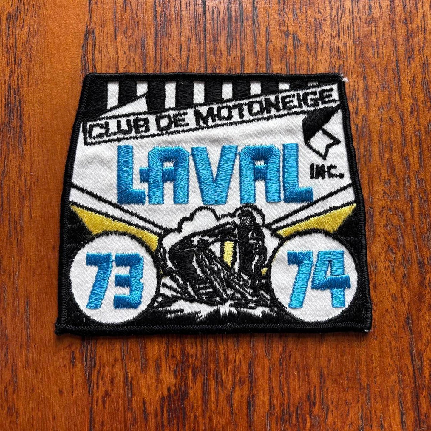 Vintage 70s snowmobile club Laval Quebec large embroidered patch