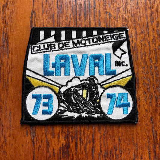 Vintage 70s snowmobile club Laval Quebec large embroidered patch