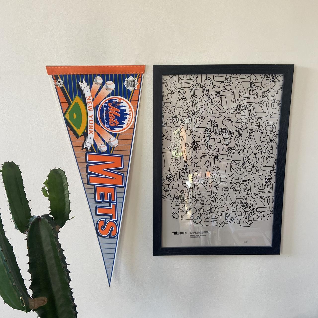 Vintage 90s USA New York Mets Major League Baseball MLB felt pennant