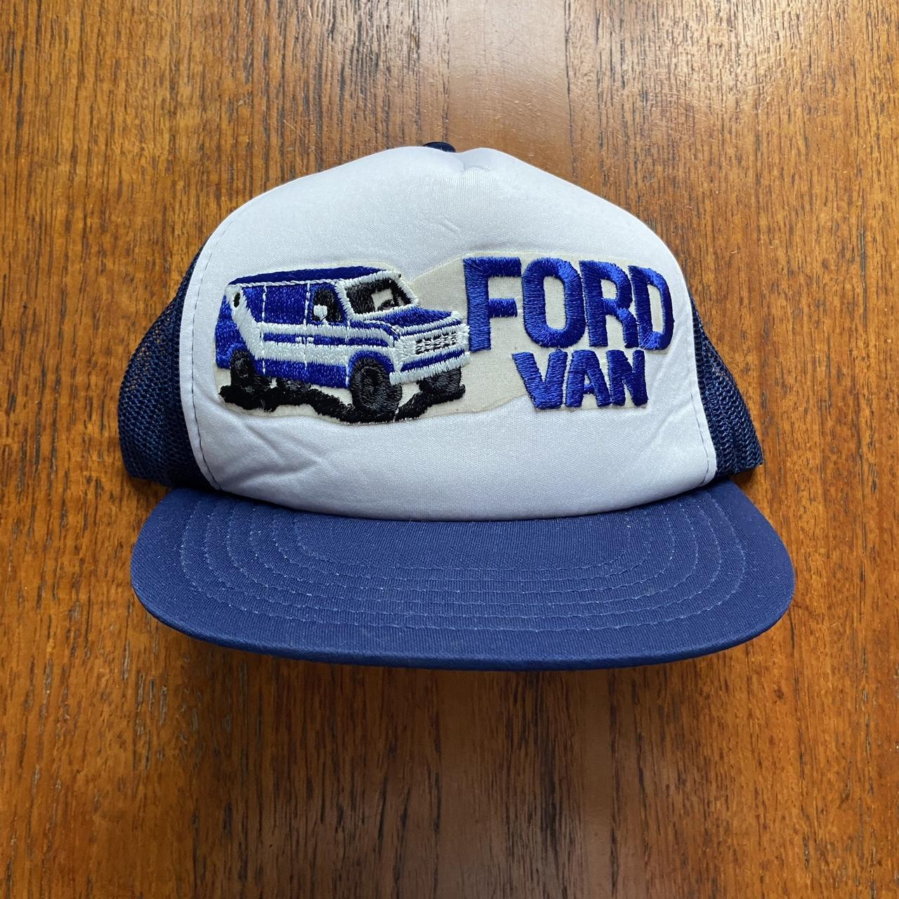 Vintage 90s USA Ford Van automobile graphic trucker cap