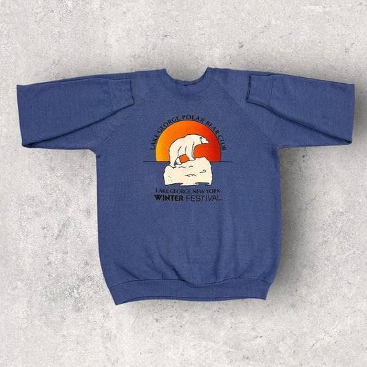 Vintage 90s USA Lake George New York State winter festival graphic sweatshirt