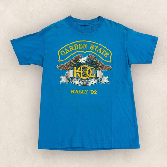 Vintage 90s USA Harley Davidson owners group New Jersey motorcycle club t-shirt