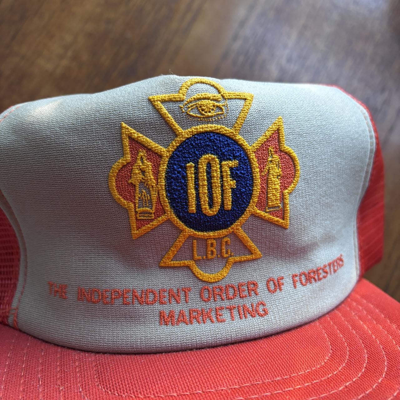 Vintage 90s USA independent order of foresters agriculture nature trucker cap