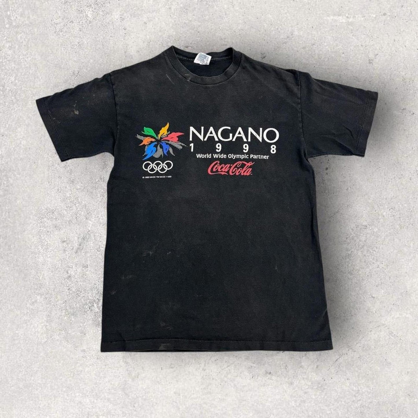 Vintage 90s Nagano Olympics Japan winter games snow sports Coca Cola t-shirt