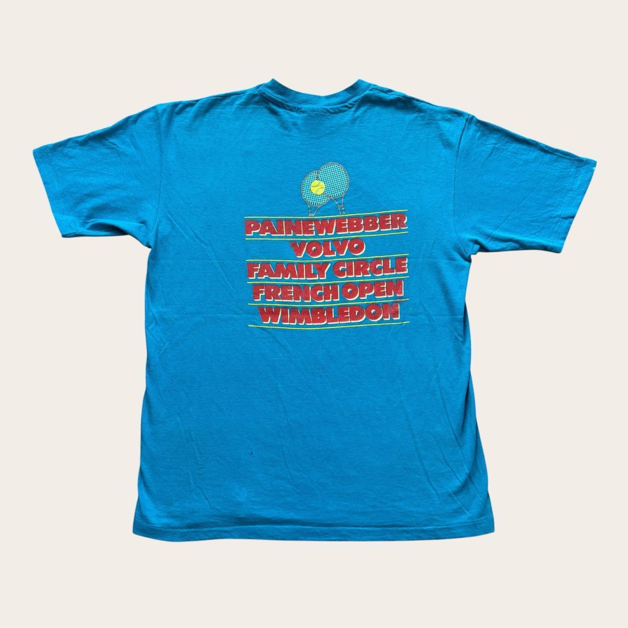 Vintage 80s USA NBC Sports tennis tour ‘87 French Open Wimbledon t-shirt