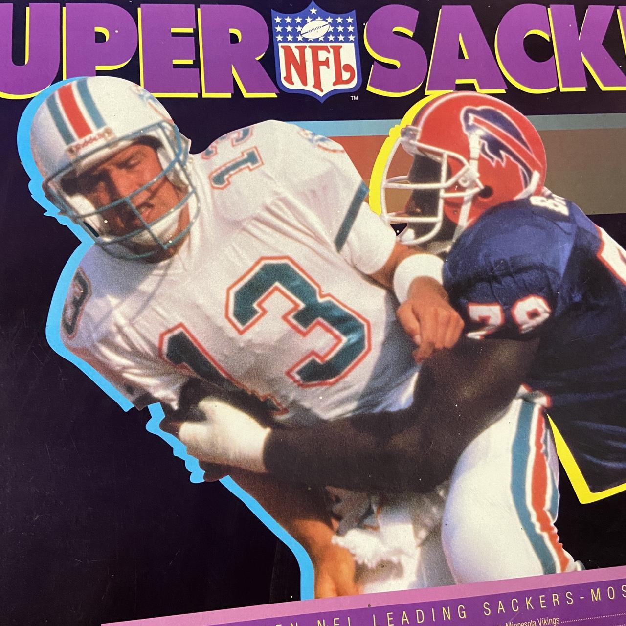 Vintage 90s USA NFL American Football leading league sackers defensive linemen promotional poster