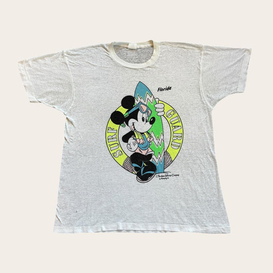Vintage 90s USA Disney Mickey Mouse surf guard Florida surfing t-shirt