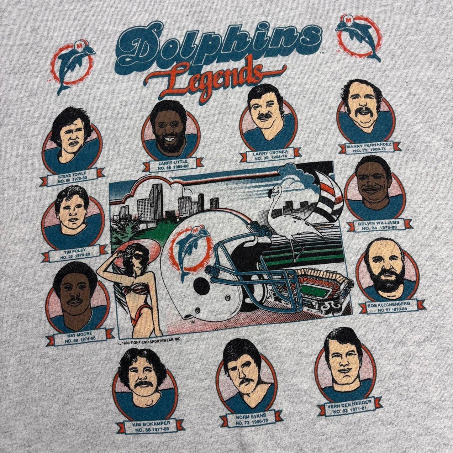 Vintage 90s USA Miami Dolphins legends NFL American Football graphic sweatshirt