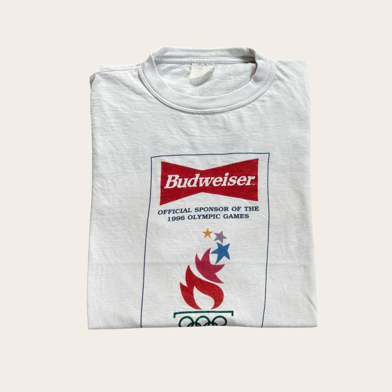 Vintage 90s USA Budweiser beer Atlanta Olympics summer games athletics t-shirt
