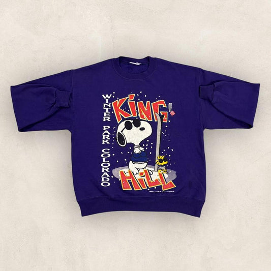 Vintage 80s USA Snoopy Joe Cool Winter Park Colorado ski resort graphic sweatshirt