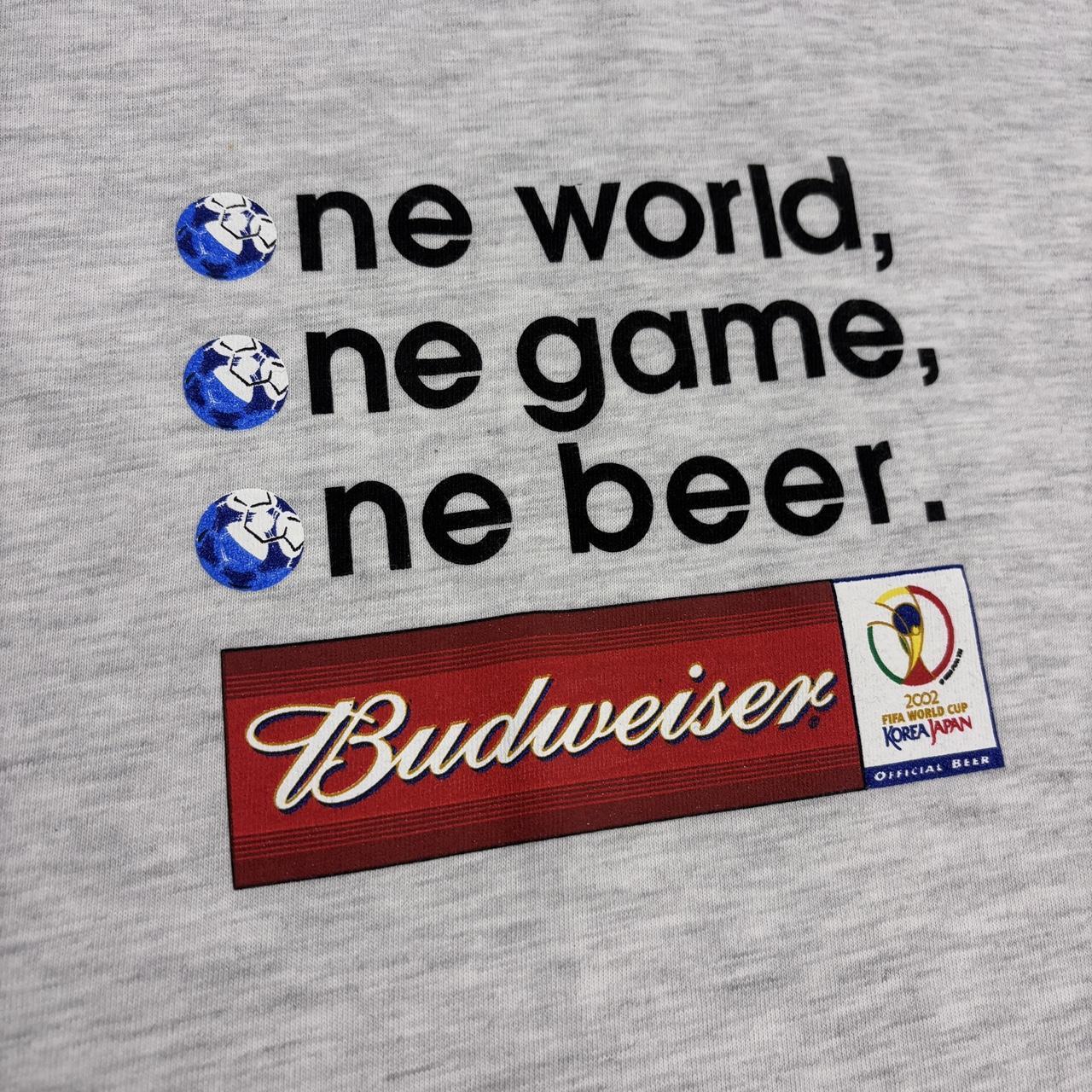 Vintage Y2K Budweiser Korea Japan World Cup football tournament graphic t-shirt