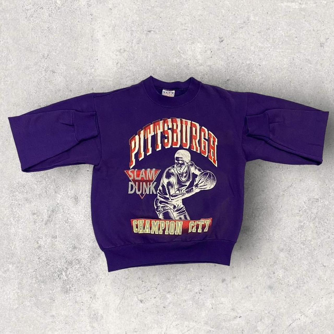 Vintage 90s USA Pittsburgh basketball slam dunk promotional sweatshirt