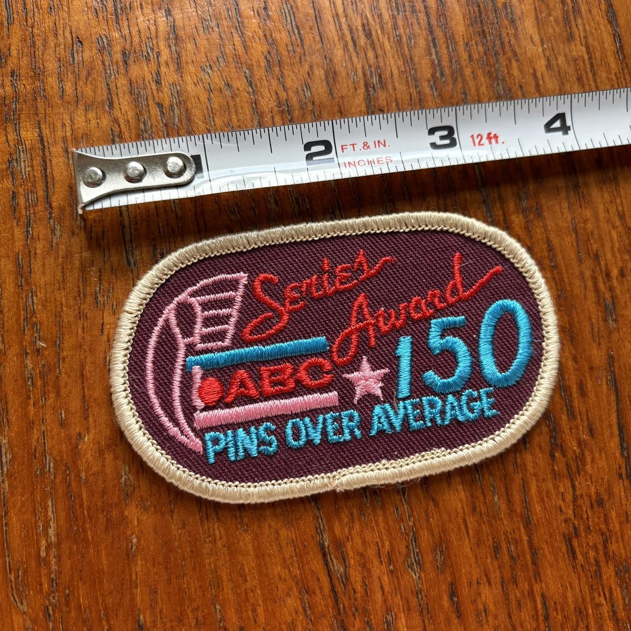 Vintage 80s USA bowling ABC series award 150 pin average embroidered patch