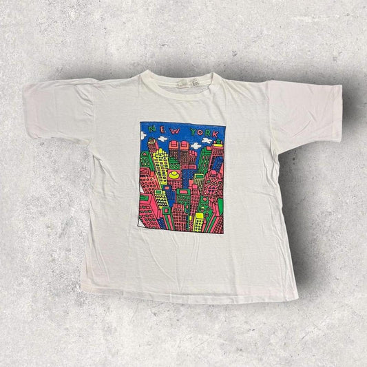 Vintage 90s USA New York skyscrapers souvenir t-shirt