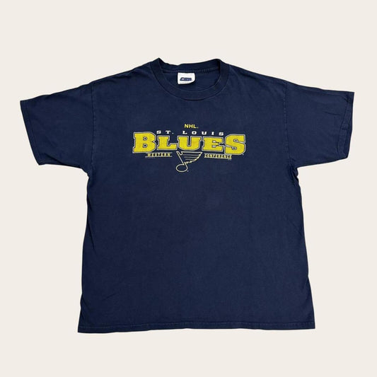 Vintage 90s USA St Louis Blues NHL ice hockey graphic t-shirt