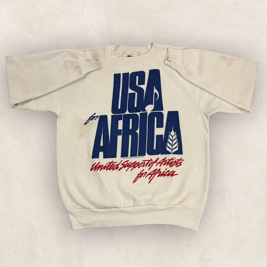 Vintage 80s USA United Support of Artists for Africa graphic sweatshirt