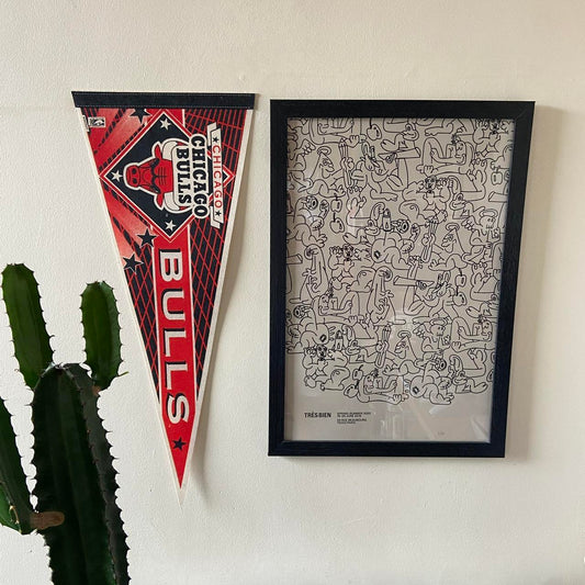 Vintage 90s USA Chicago Bulls basketball NBA pennant