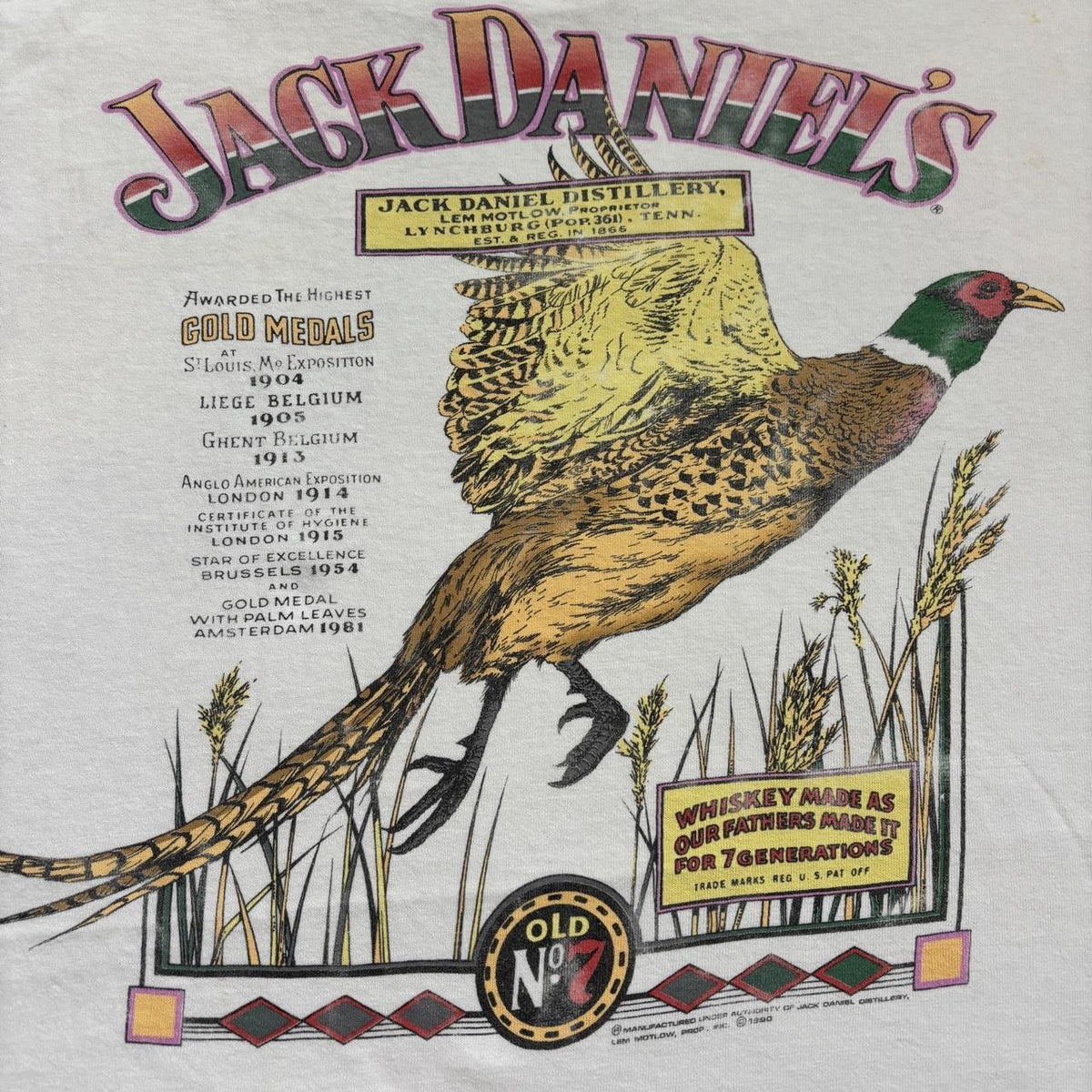 Vintage 90s USA Jack Daniel’s whiskey bourbon distillery Tennessee t-shirt