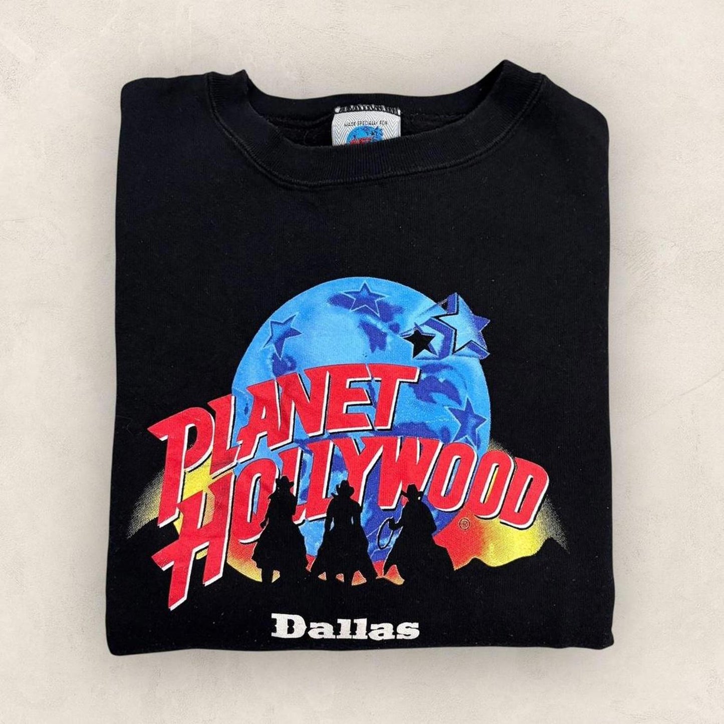 Vintage 90s USA Planet Hollywood Dallas Texas bar restaurant graphic sweatshirt