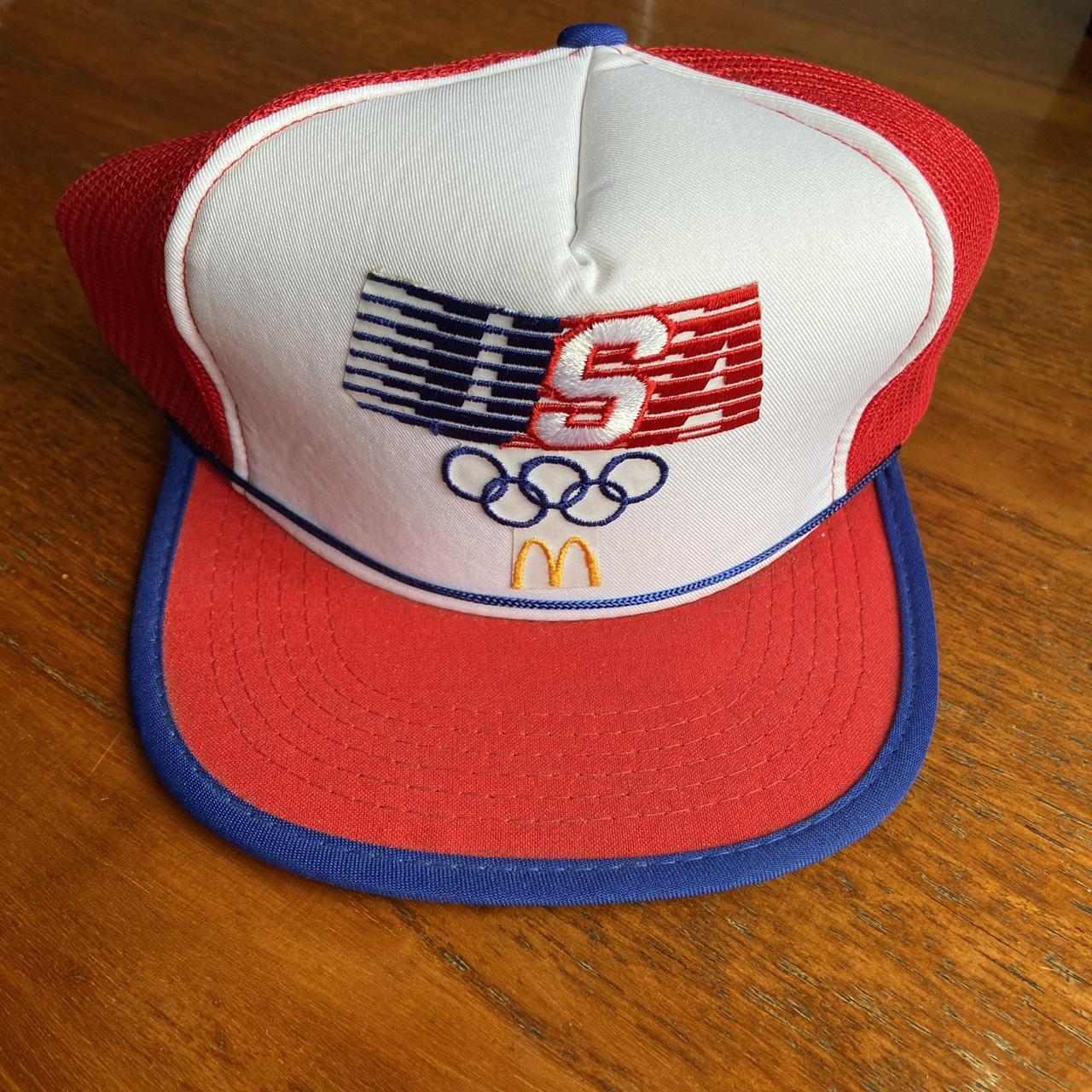 Vintage 80s USA Olympics summer games athletics McDonald’s graphic trucker cap