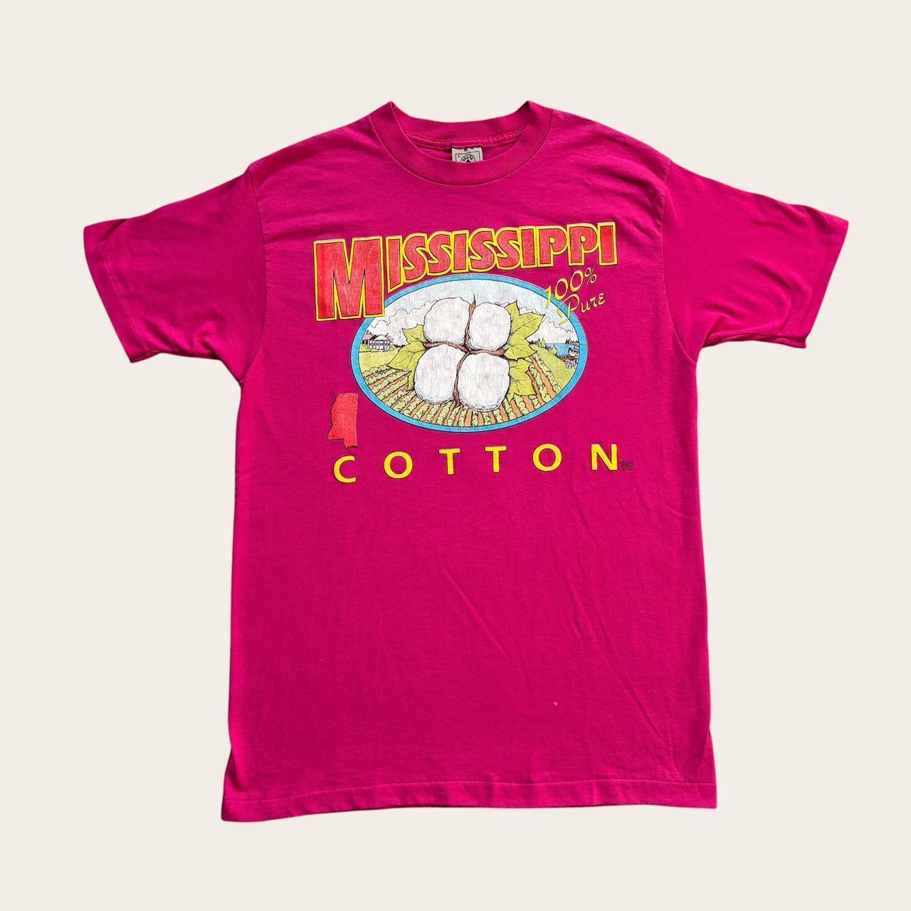 Vintage 90s USA Mississippi cotton farming agriculture souvenir t-shirt