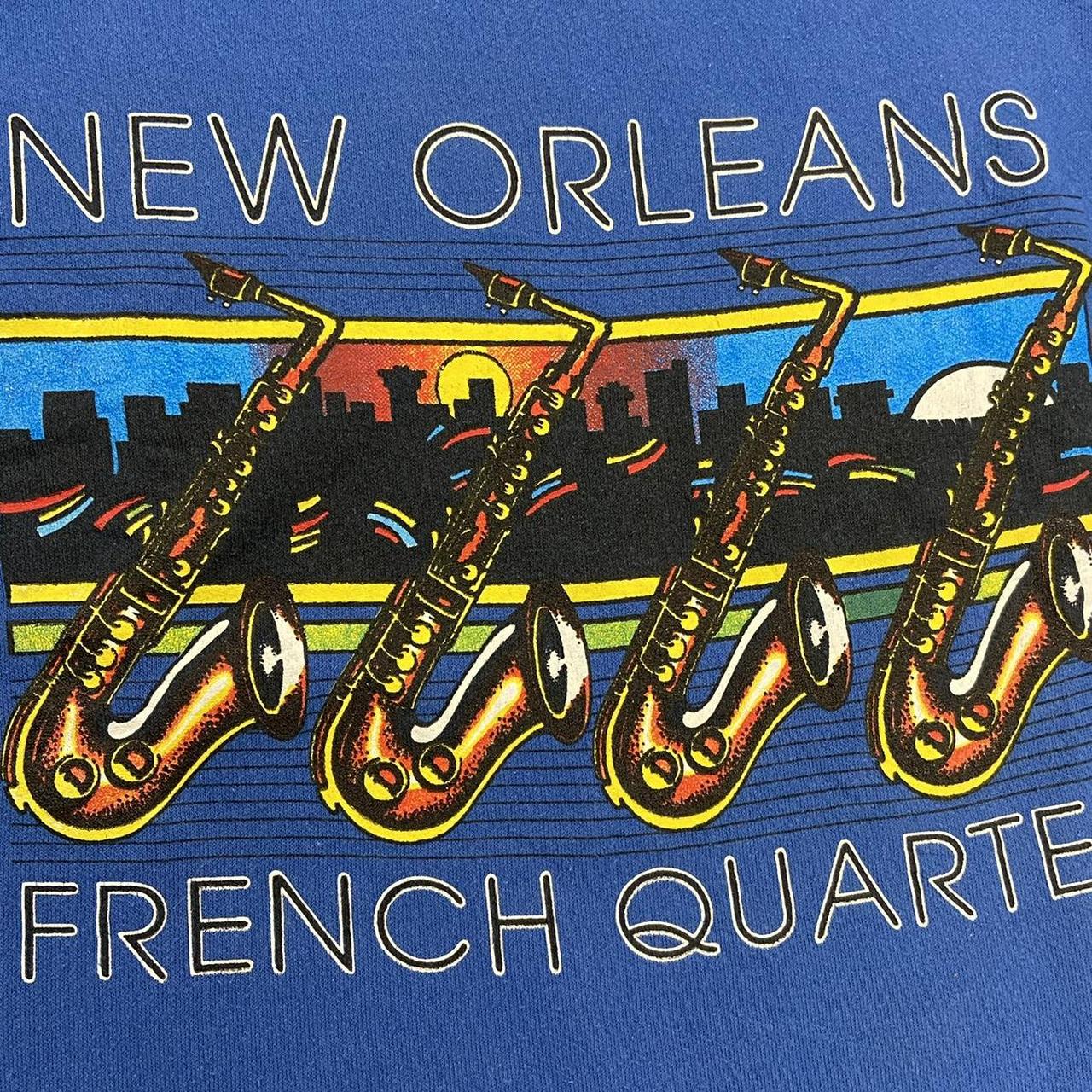 Vintage 90s USA New Orleans French Quarter jazz music Bourbon Street graphic sweatshirt