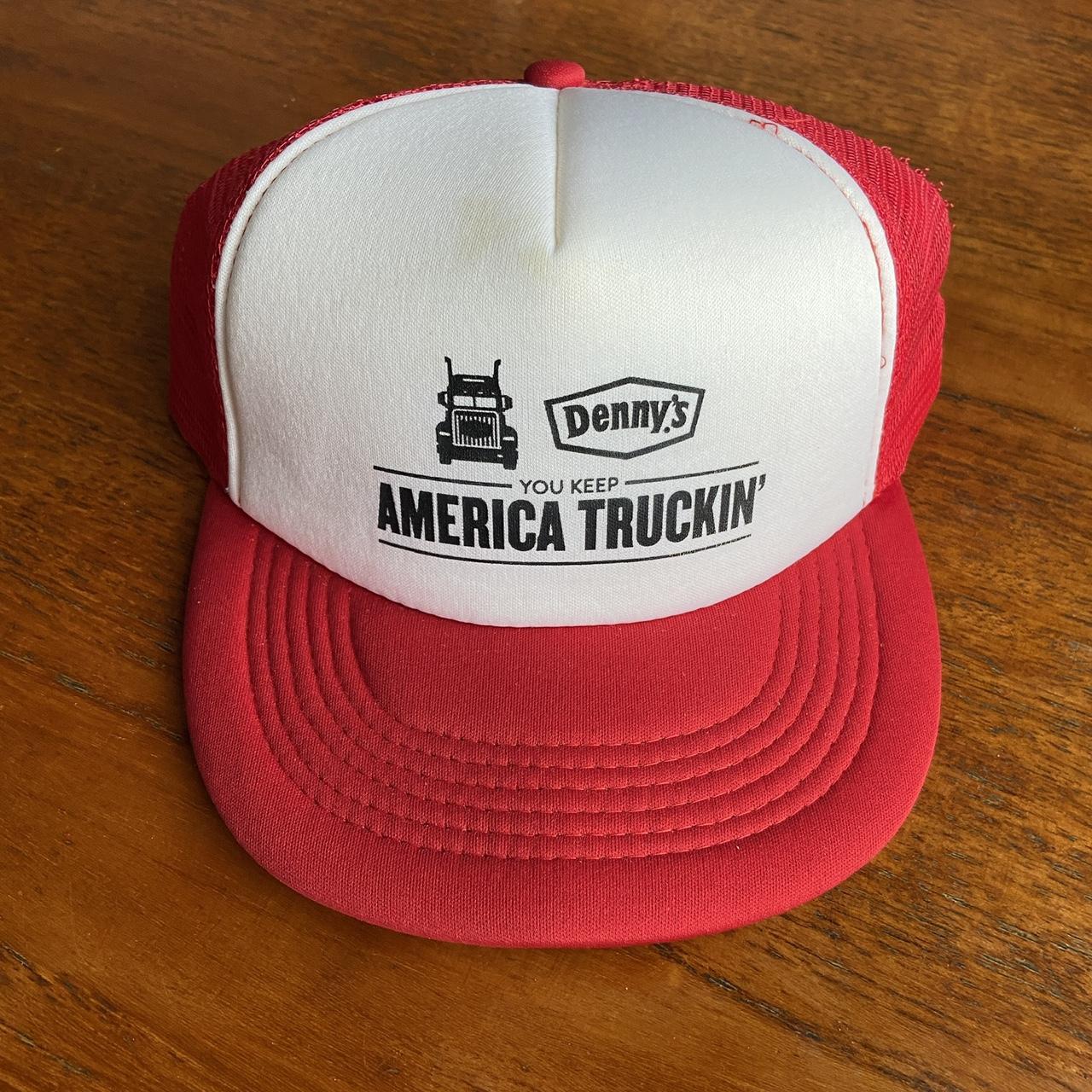 Vintage 2000s Y2K Denny’s restaurant American truckers graphic trucker cap