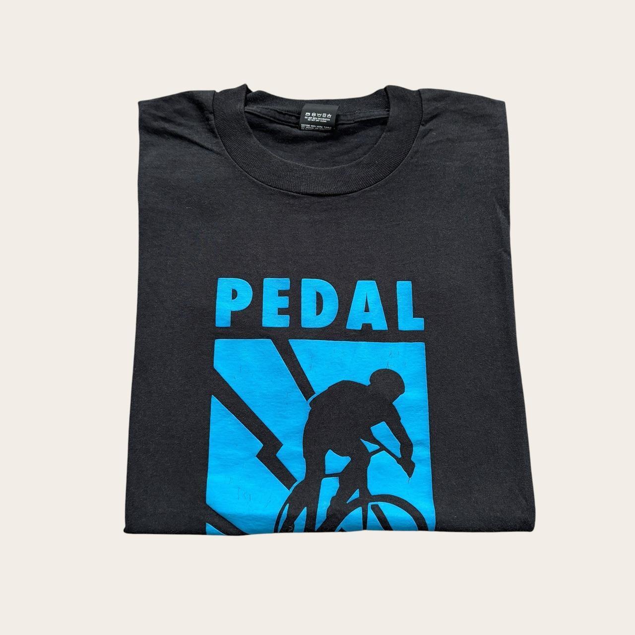 Vintage 90s USA pedal mania cycling American cancer society t-shirt