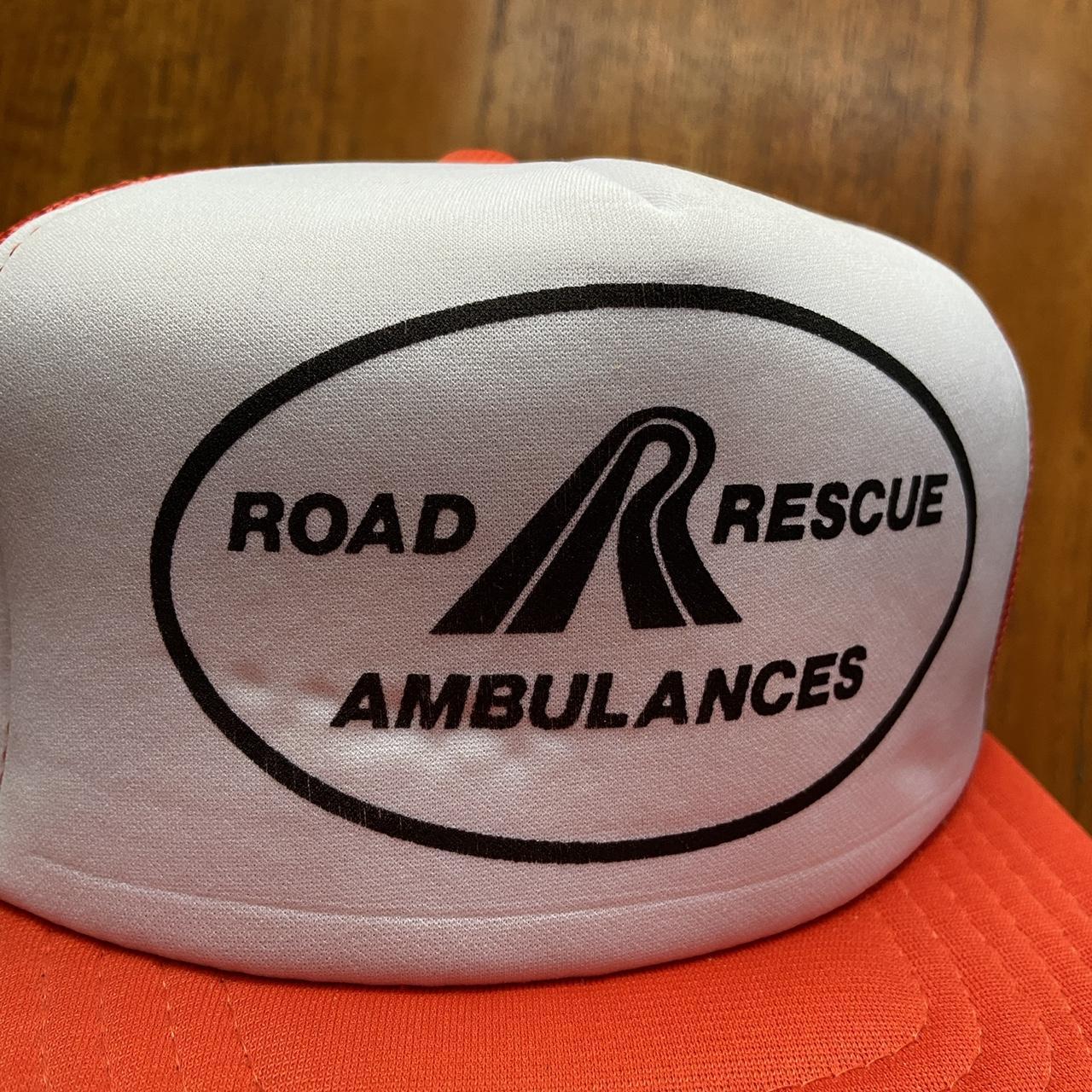 Vintage 90s USA road rescue ambulances automobile graphic trucker cap