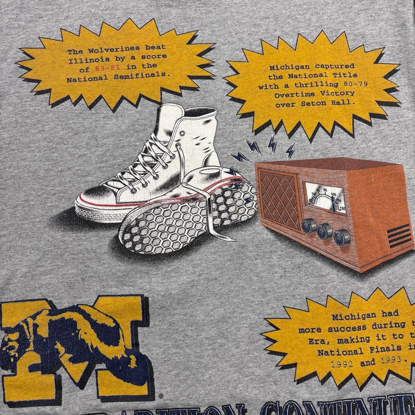 Vintage 90s USA University of Michigan Wolverines varsity sweatshirt