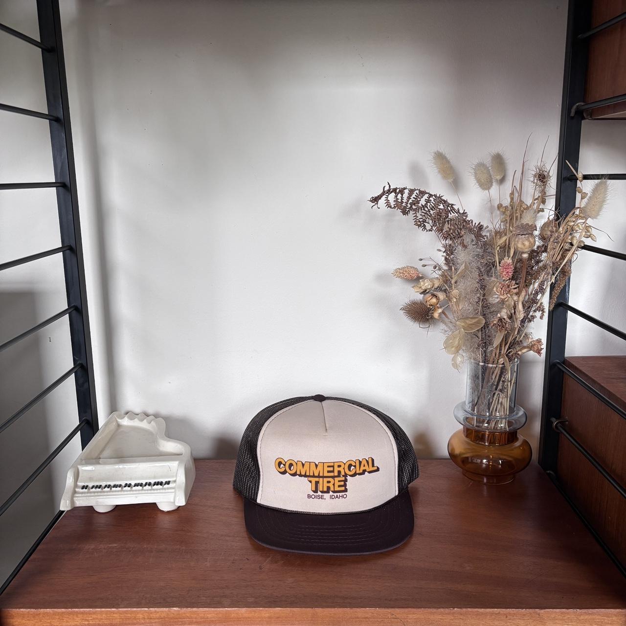 Vintage 90s USA commercial tire company Boise Idaho graphic trucker cap