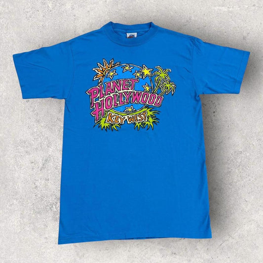Vintage 90s USA Planet Hollywood Key West Florida bar restaurant graphic t-shirt