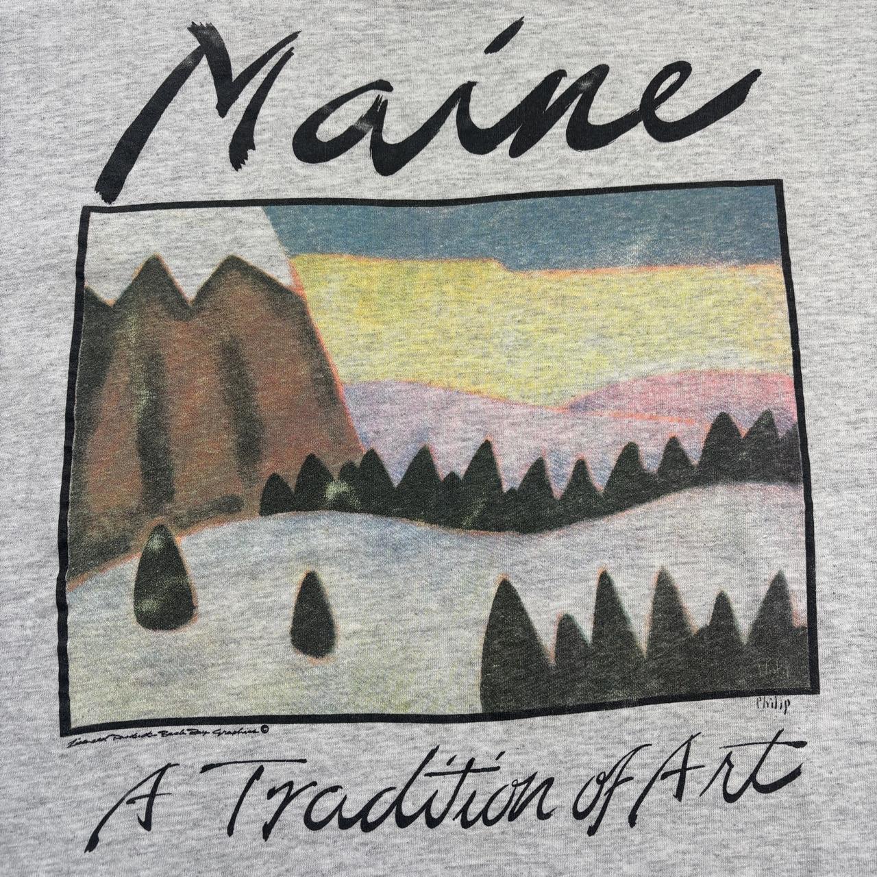 Vintage 90s USA Maine a tradition of art landscape artwork t-shirt