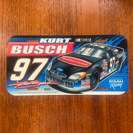 Vintage Y2K USA NASCAR Kurt Busch motorsport Ford racing team American license plate