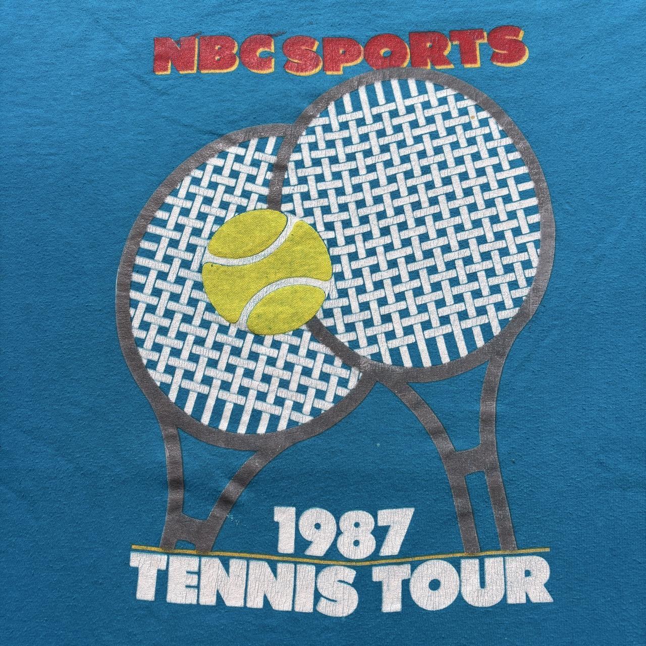 Vintage 80s USA NBC Sports tennis tour ‘87 French Open Wimbledon t-shirt
