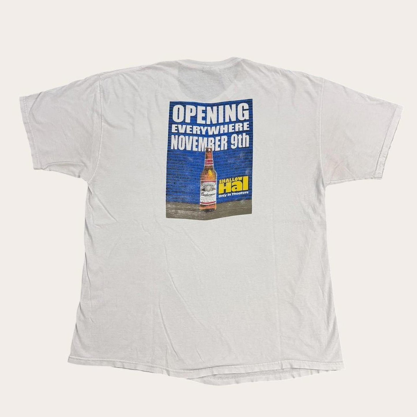 Vintage Y2K Budweiser beer Shallow Hal film movie promotional t-shirt