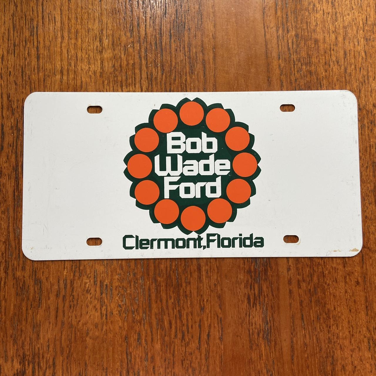 Vintage 90s USA Bob Wade Ford car dealership Florida automobile promotional American license plate