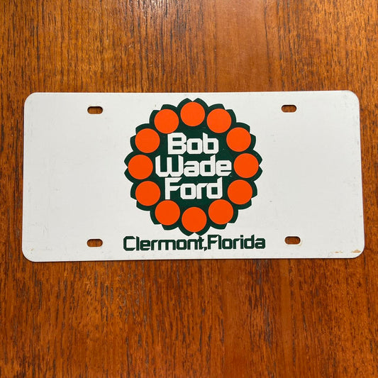 Vintage 90s USA Bob Wade Ford car dealership Florida automobile promotional American license plate