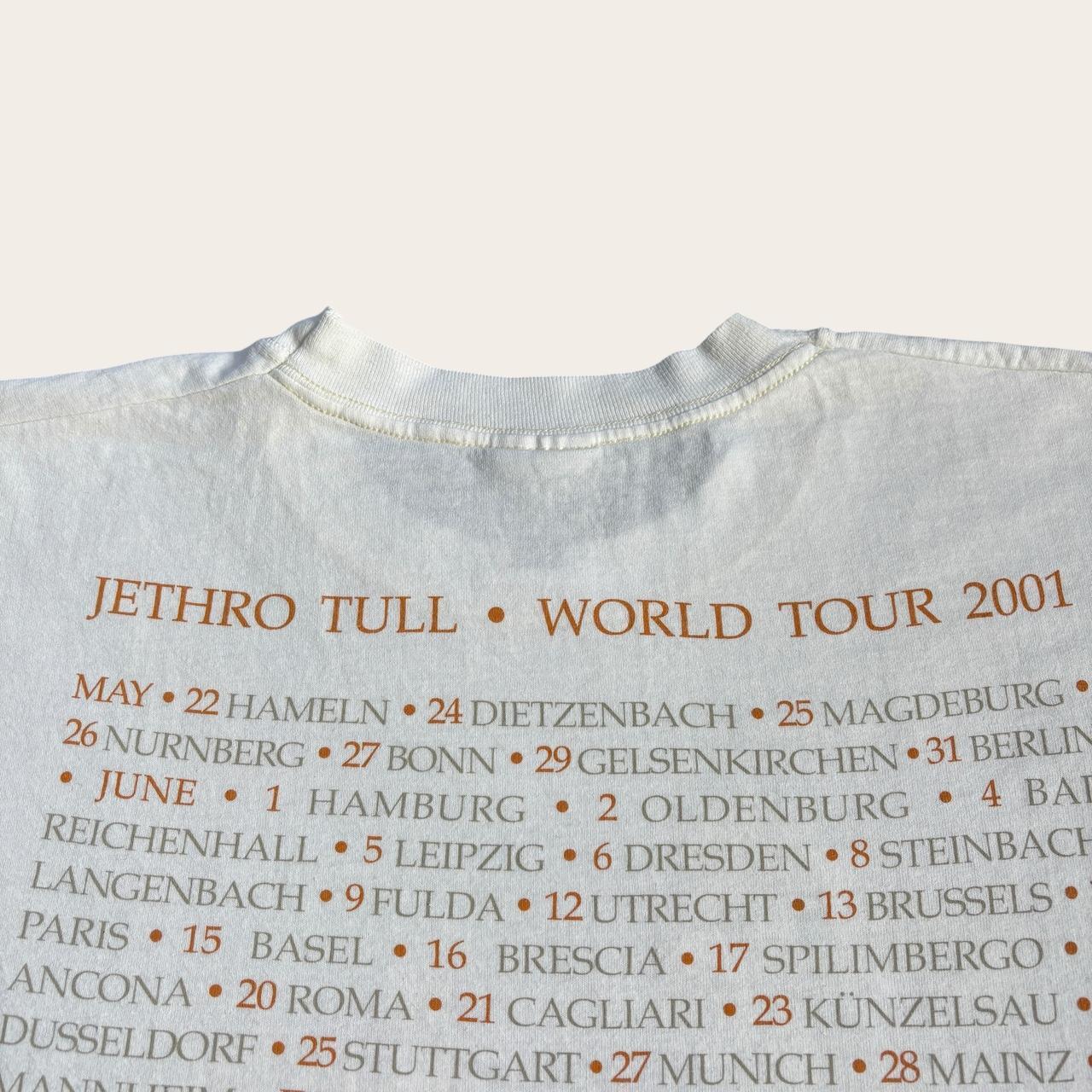 Vintage Jethro Tull World Tour 2001 rock music band t-shirt