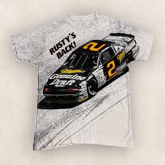 Vintage 90s USA Rusty Wallace NASCAR motorsport AOP graphic t-shirt