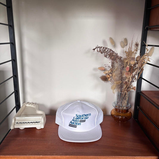 Vintage 90s USA Southern California automobile auction graphic trucker cap
