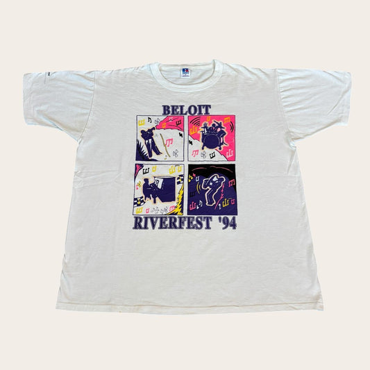Vintage 90s USA Beloit Riverfest Wisconsin jazz festival t-shirt