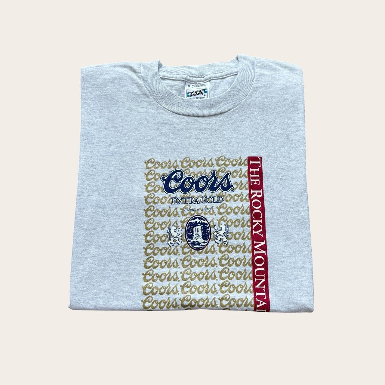 Vintage 90s USA Coors beer extra gold premium lager promotional t-shirt