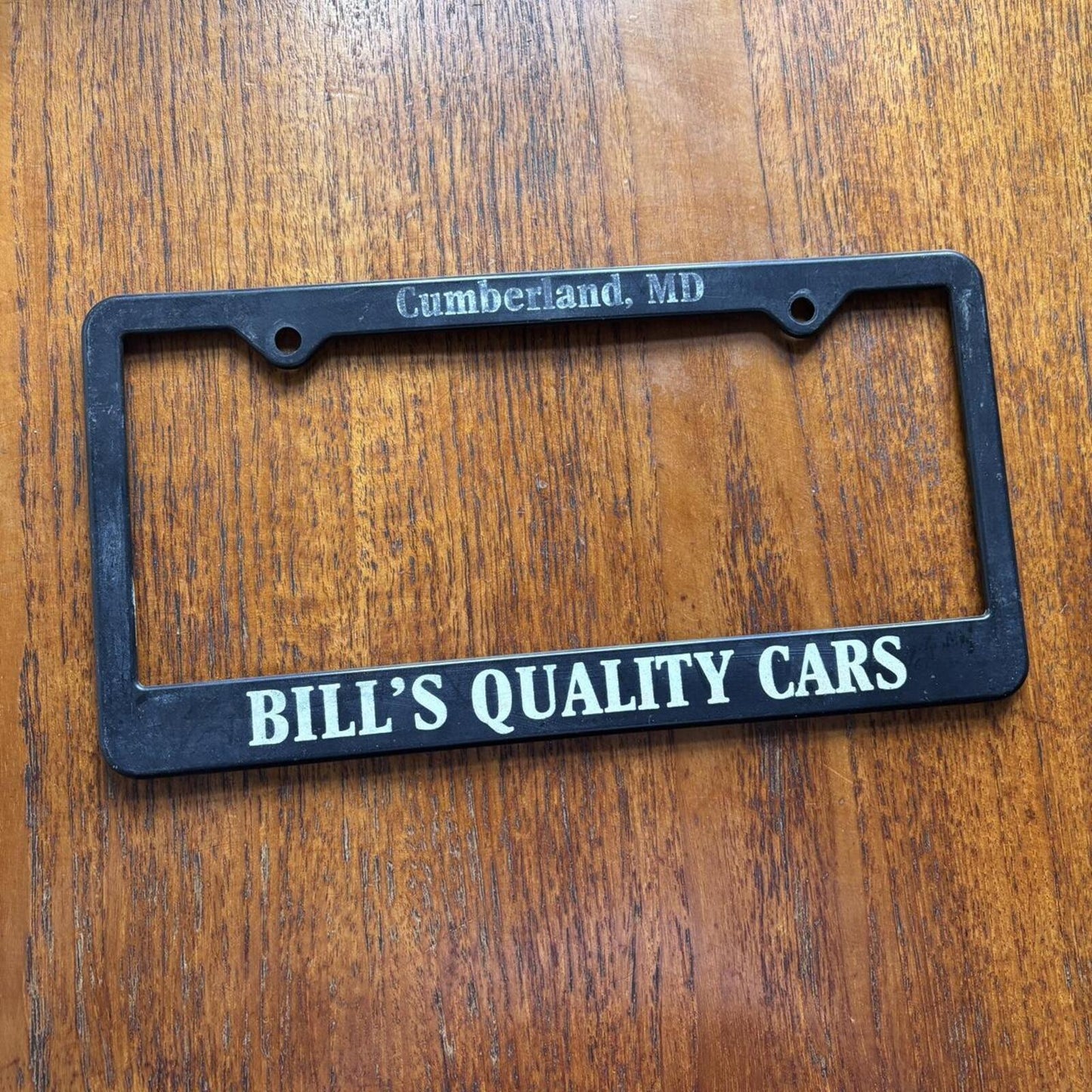 Vintage 90s Bill’s quality car dealership Maryland American license plate holder