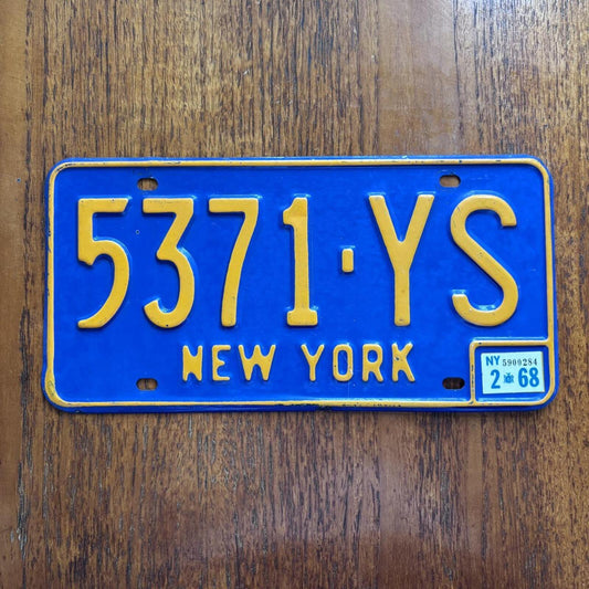 Vintage 60s USA New York state car automobile American license plate